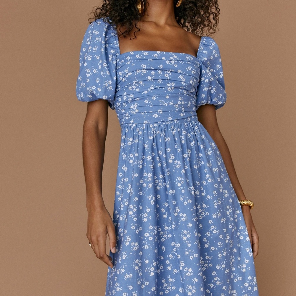 Reformation Rachelle Blue Floral Dress - Picture 4 of 11